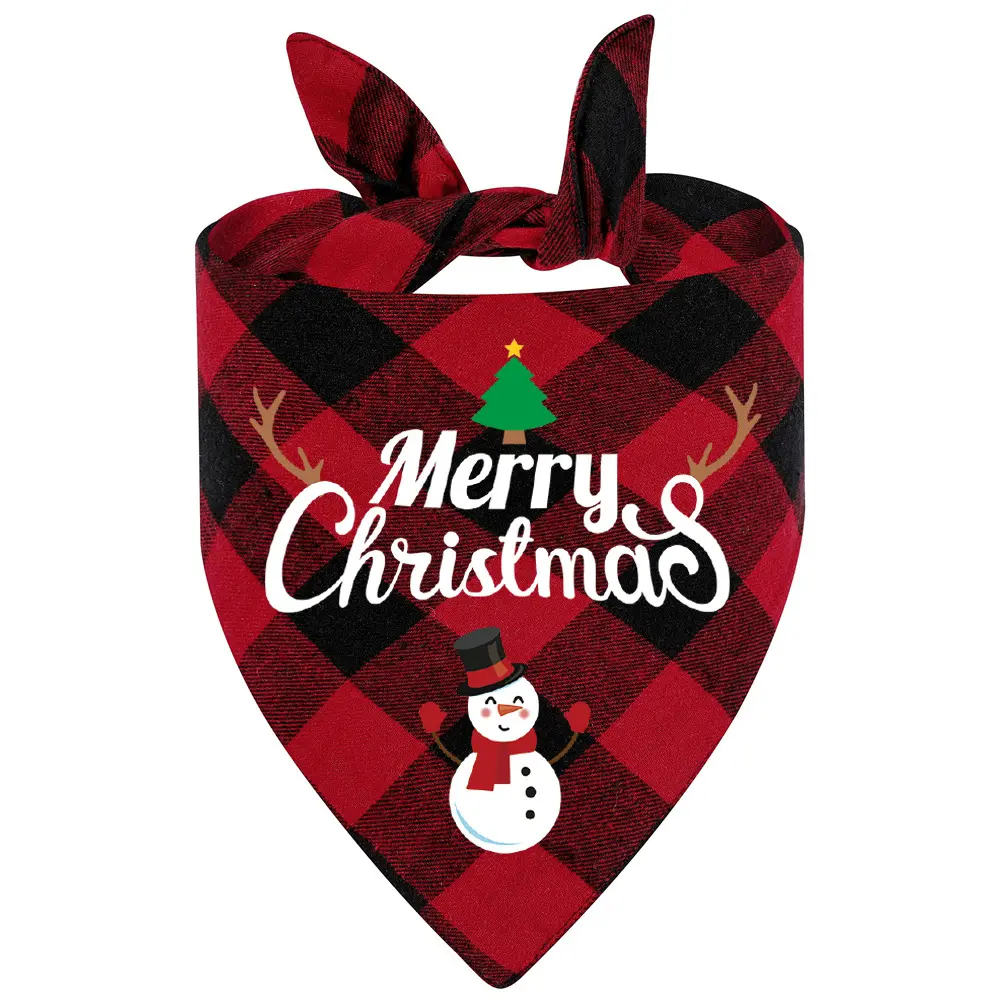Pañuelos de perro de cumpleaños de Navidad personalizados triángulo clásico Impresión de Feliz Navidad otoño bufanda para mascotas Baberos pañuelo regalos