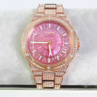 Montre à quartz pour femme MKOriginals avec logo personnalisé, boîtier irrégulier entièrement serti de cristaux, montre-bracelet pour femme, vente en gros, MOQ usine