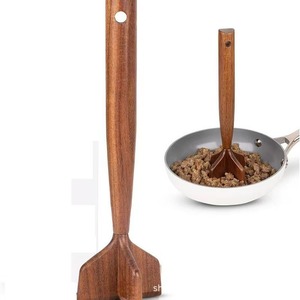 Wooden Potato Masher Solid Wood Handheld Kitchen Tool Minimalist Style Eco Friendly <b>Meat</b> Poultry Tools - Product Image 5