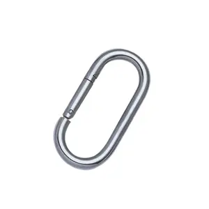 JRSGS Wholesale High Quality Oval Shape Ring Metal Carabiner Stainless Steel 304/316 Straight Snap Hook SGM0068