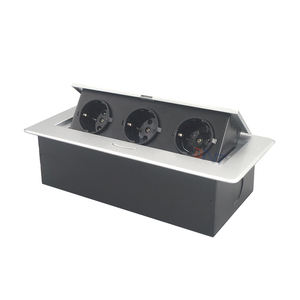 Prise <span class=keywords><strong>de</strong></span> table escamotable moderne en alliage <span class=keywords><strong>de</strong></span> zinc pour meubles européens, IP44, 3 <span class=keywords><strong>prises</strong></span> CA, <span class=keywords><strong>courant</strong></span> nominal 16A, accessoire électrique dissimulé pour bureau - Product Image 3