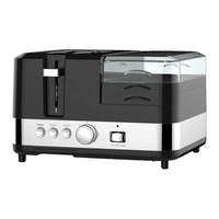 Machine à petit-déjeuner électrique multifonctionnelle 3-en-1 avec four grille-pain, poêle et cuiseur vapeur à œufs pour usage domestique