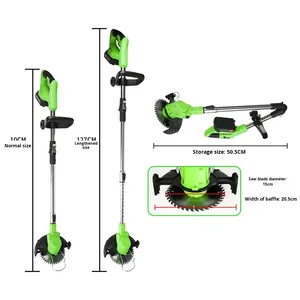 Máy cắt cỏ cầm tay không dây pin Lithium 24V tự chế với tay cầm thu gọn có thể điều chỉnh, tay cầm chống trơn, đạt chứng nhận CE - Product Image 4