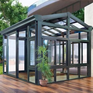 Mùa Đông Ngoài Trời Vườn Màu Xanh Lá Cây Glass Roof Conservatory Freestanding Sunrooms 4 Mùa Sunrooms Glass Nhà - Product Image 5