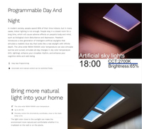 Plafonnier Intelligent 30X120cm Carré Bleu Skylight Intégré Salle De Bains Panneau Lumineux Ciel Simuler Fenêtre Plafonniers