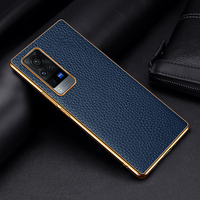 Vente flash - Étui de protection en TPU souple de style professionnel, étui en cuir véritable pour VIVO X60 Pro Plus, étui électro-plaqué