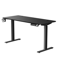 Table de jeu électrique ergonomique réglable en hauteur avec support pour casque et porte-gobelet, livraison gratuite d'un moteur individuel