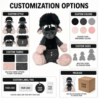 Peluche Mouton Noir Personnalisée Direct Usine, Rembourrage Coton PP, Tissu Ultra Doux, Soulagement du Stress Anniversaire, OEM/ODM Marque Privée