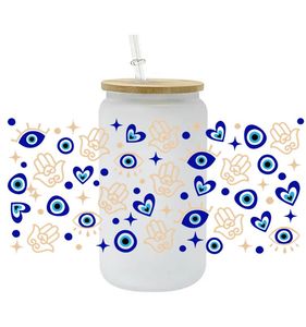 <span class=keywords><strong>Prix</strong></span> de gros personnalisé Evil Eye 3D UV DTF <span class=keywords><strong>Cup</strong></span> Wrap Transferts Stickers DTF UV Libbey <span class=keywords><strong>Cup</strong></span> Wraps 16Oz Tumbler pour Evil Eyes - Product Image 3