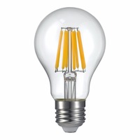 Ampoule LED à filament clair de style Edison vintage, 8 watts, blanc chaud (2700K), A19, pour suspension, dimmable