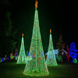 Arbre de Noël LED moderne IP65 à CRI 95, contrôle sans fil pour centres commerciaux extérieurs, places publiques, parcs à thème, zones à fort trafic et fêtes - Product Image 1