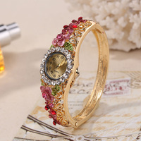 YuSa452 luxe diamant dames montre ensemble cristal fleur montres femmes collier boucles d'oreilles anneau femme décontracté montre-bracelet ensemble de bijoux