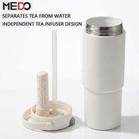 Thermos isotherme en acier inoxydable de 24 oz avec logo personnalisé, intérieur en céramique, avec filtre à thé amovible, sans BPA, pour les voyages en plein air