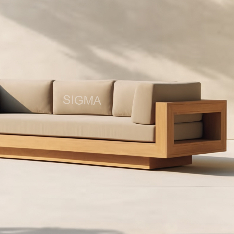 New arrival modern patio teak wood outdoor furniture garden sofas set