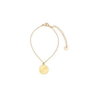 Bracciale in Acciaio Inossidabile Placcato Oro con Ciondolo a Moneta, Catena Regolabile, Gioiello da Donna, Accessorio di Moda - Product Image 1