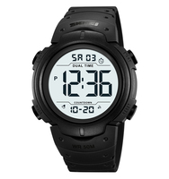 Reloj skmei hombre 2 mal lcd Digitaluhr 50m wasserdichte Herren uhr gegen Wasser für Herren Sport band mit Alarm funktion