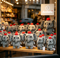Peluche Éléphant Mignon à Capuche Rouge, Douce et Moelleuse, Idéale pour Cadeau Enfant - Nouvelle Collection à Succès