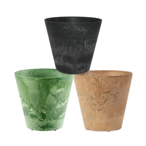 Maceta decorativa de <span class=keywords><strong>piedra</strong></span> de granito HUAJIN, maceta de plástico de <span class=keywords><strong>piedra</strong></span> de imitación para jardín o uso doméstico - Product Image 1