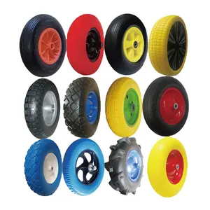 Coloré solide PU polyuréthane anti-crevaison plat gratuit PU mousse roulette pneu roue pneus pour brouette 3.00-8 3.25-8 4.00-8