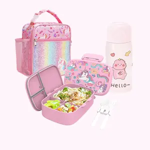 Pré-escolar Air Apertado Snack Box Container Personalizado Bonito Pequeno Barato Lancheira Com Compartimentos