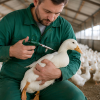 Injecteur continu réglable pour poulets, canards et oies avec contrôle précis de la dose et conception agricole durable