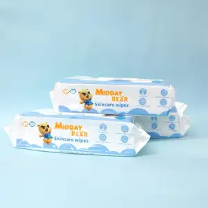 Vente en gros de lingettes jetables pour lentilles corporelles pour bébé 99% lingettes antibactériennes en tissu non tissé pour enfants