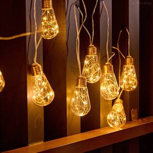 Guirnalda de Luces LED Solares con Cuerda de Cáñamo Retro Impermeable YH, Decoración Navideña para Interiores/Exteriores con 1 Año de Garantía - Product Image 5