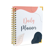 Agenda Personalizada con Espiral y Esquinas Doradas, Cubierta de PP Ecológica, Funciones de Planificación y Calendario