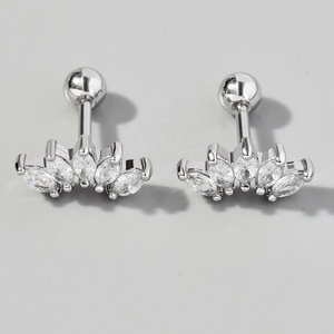 <span class=keywords><strong>Orecchini</strong></span> chirurgici in <span class=keywords><strong>acciaio</strong></span> inossidabile 316L bellissimi in argento Zirconia pietra preziosa in oro rodio per sposa <span class=keywords><strong>donna</strong></span> gioielli da sposa - Product Image 1