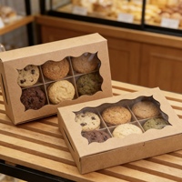 Boîtes à gâteaux personnalisées en papier recyclé avec fenêtres transparentes en plastique pour l'emballage de gâteaux de boulangerie, adaptées à l'industrie alimentaire