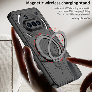 เคส3A โทรศัพท์มือถือ/<span class=keywords><strong>3Pro</strong></span> กระเป๋าสตางค์พร้อมตัวดูดแม่เหล็กแบบไร้สายที่ชาร์จ360ที่ยึดในรถยนต์แบบหมุนได้กันกระแทก PC + TPU - Product Image 2