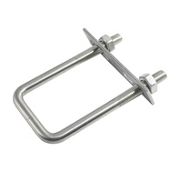 Colliers de serrage en acier inoxydable SS304 de type U M6 M8 M10 M12 pour tubes carrés, collier de serrage robuste pour tubes carrés, stock disponible