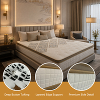 Matelas hybride de luxe double 137x190 à ressorts ensachés et mousse à mémoire de forme gel, design respirant pour chambre à coucher et usage hospitalier, personnalisable