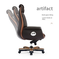 Boss Manager Président Président Personnalisé Luxe Marron Cuir Pu Dossier Haut Exécutif Rotatif Bureau Pivotant Chaise