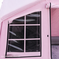 Tente familiale gonflable rose, double couche, deux chambres, imperméable, abri de camping pneumatique, quatre saisons, extérieur