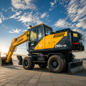 Excavatrice sur pneus Hyundai R210W-9S d'occasion, 20,56 tonnes, moteur Cummins, godet de 0,8 m, composants d'origine, modèle 2022 pour travaux routiers - Product Image 3