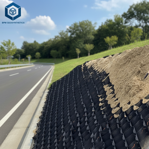 Geocelda de plástico para protección de taludes y drenaje tipo panal, de bajo <span class=keywords><strong>precio</strong></span>, para proyectos de carreteras en Jordania - Product Image 1