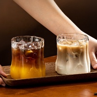 Verre à café réutilisable vintage personnalisé, irrégulier et transparent, pour boissons froides, Americano