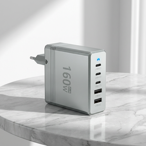 160W GAN ที่ชาร์จเร็ว5พอร์ต PD 3.1 PPS ที่ชาร์จผนัง USB-A USB-C อะแดปเตอร์หลายพอร์ตสำหรับแล็ปท็อป MacBook iPhone Samsung - Product Image 1
