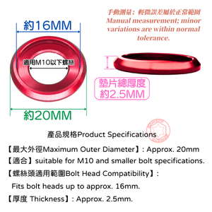 Arandelas de Acabado de Aluminio Premium SOMOTO Taiwán |   Diseñado para Pernos de Cabeza UFO |   Serie Anodizada de Alta Calidad - Product Image 3