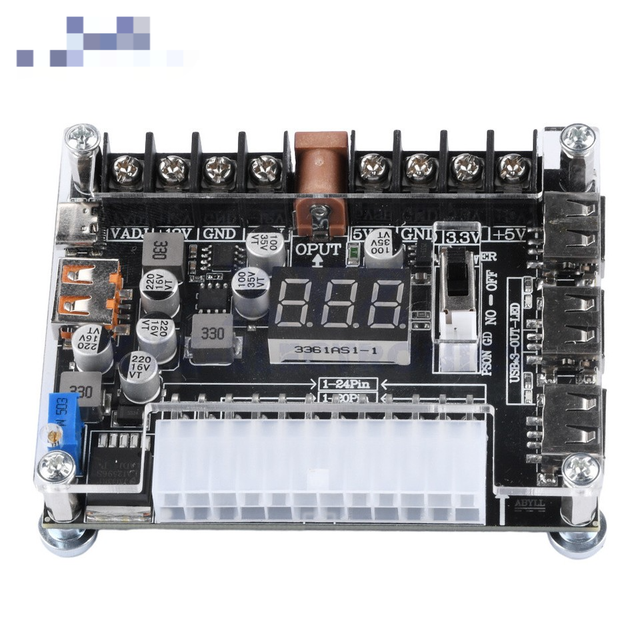 OEM / ODM 20/24 Pin ATX Power Adapter Board Supply Module Adjustable Voltage Easy Installation