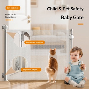 Nouvelle barrière d'isolation intérieure rétractable transfrontalière anti-chats et anti-chiens, sans perçage, réglable en hauteur - Product Image 1