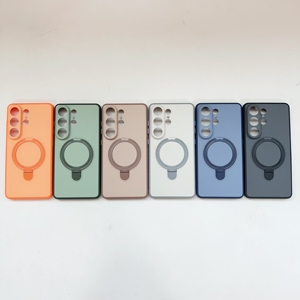 Funda Magnética Plegable Estilo INS con Soporte Metálico y Laterales Antideslizantes de TPU con Tacto de Piel para <span class=keywords><strong>Samsung</strong></span> S26 S25 S24 ULTRA - Product Image 1