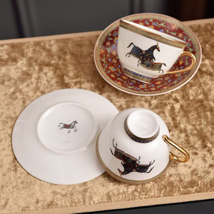 Factory Wholesale Modern Luxury Afternoon Tea 6-Piece Ceramic Coffee Cup and Saucer with Gift Box - Product Image 4