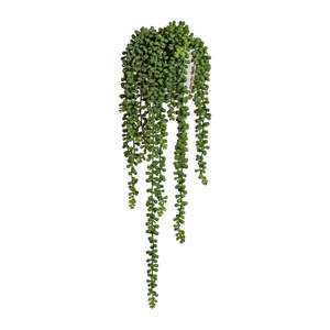 Planta Colgante de Sedum Artificial de Alta Simulación, Aprox. Maceta de Cemento de Plástico Verde Oscuro de 55 cm, 11x13 cm, para Uso en Interiores - Product Image 1