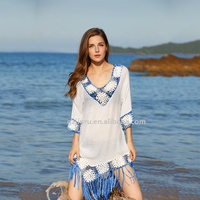 Robes pour femmes grande taille bohèmes de l'usine JINRU, en coton, sexy, pour la plage, maillots de bain, bikinis, vêtements de plage à franges