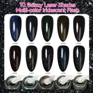 No Wipe Galaxy Glow Glitter <b>Top</b> Coat Hema Free Laser Holographic Shine Nail Gel Polish Bulk Wholesale Custom Logo - Product Image 1