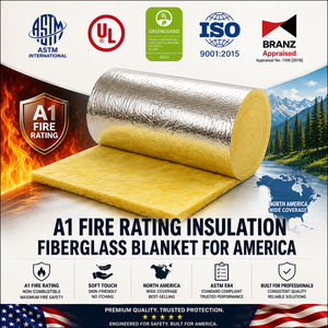Rouleau d'isolation en fibre <span class=keywords><strong>de</strong></span> <span class=keywords><strong>verre</strong></span> avec barrière anti-<span class=keywords><strong>vapeur</strong></span> en aluminium, ignifuge et insonorisant, pour toiture en <span class=keywords><strong>laine</strong></span> <span class=keywords><strong>de</strong></span> <span class=keywords><strong>verre</strong></span> en Amérique du Nord - Product Image 1