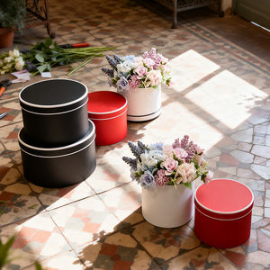 Boîtes cadeaux rigides en carton avec couvercle et base en forme de fleur, revêtement UV de luxe, logo personnalisé - Product Image 2