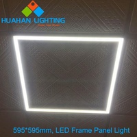 Plafonnier LED carré moderne pour bureau et salon, 48W, 595x595mm, en aluminium